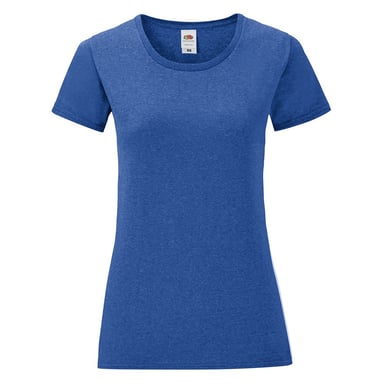Fruit Of The Loom Damen T-Shirt Iconic, kurzärmlig (Königsblau meliert)