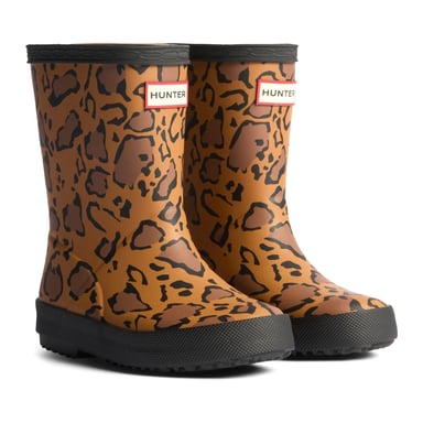 Hunter Kids First Gummi Unisex Kinder Reiche Tan/Sattel/Schwarze Gummistiefel