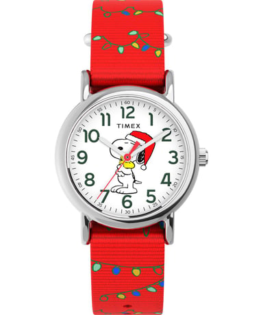 Timex Peanuts Weekender Rot Unisex Armbanduhr TW2Y39500