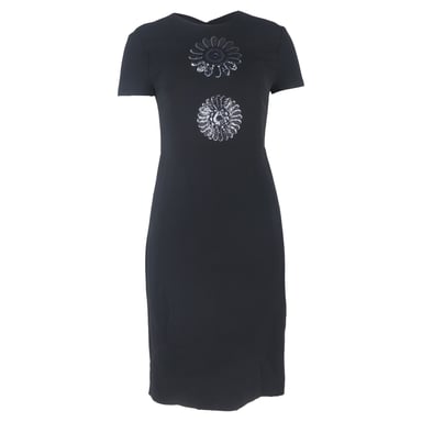 Prada Pailletten-Bodenkleid aus schwarzer Viskose