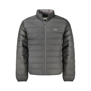 Pufferjacke mit hohem Kragen Grau