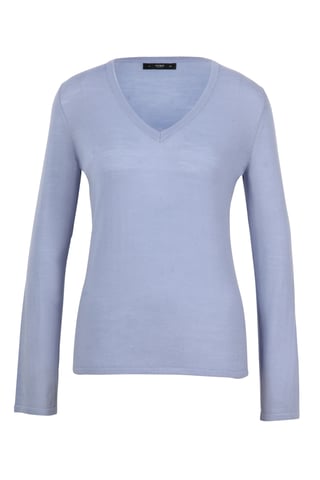 Unifarbener Pullover, V-Ausschnitt