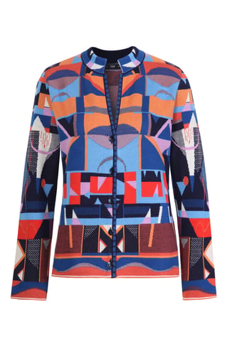 Jacquard-Cardigan mit abstraktem Motiv