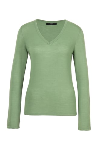 Einfarbiger Pullover, V-Ausschnitt
