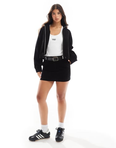 ASOS DESIGN kordmikromini kjol i svart