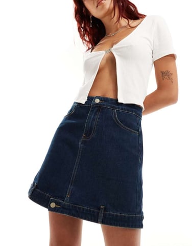 Urban Revivo a-linjekjol i denim i indigo
