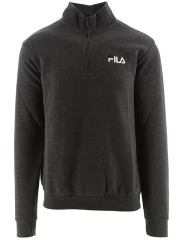 Herren Charcoal Marl Adam Viertelreißverschluss Sweatshirt