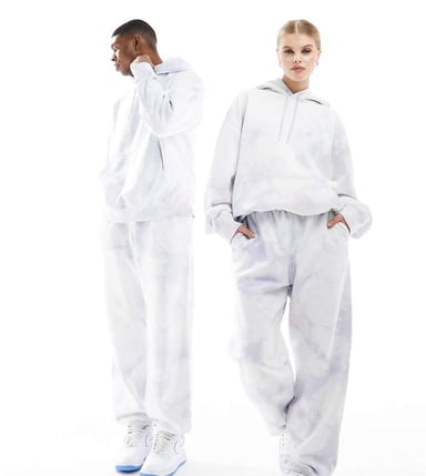 Weekday unisex co-ord joggers i drömsk blå batik exklusivt för ASOS