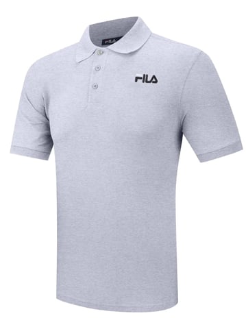 Herren Poloshirt Otis mit Grafik in Hellgrau Mélange