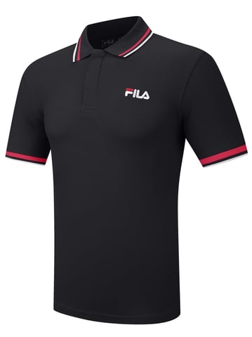 Herren Schwarz Bowey Grafik Polo-Shirt
