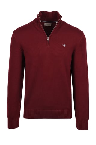 Gant Cotton Half Zip Knitwear Plumped Red