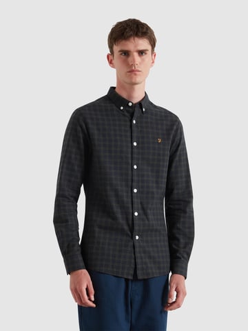 Herren True Navy Melierte Milners Karohemd