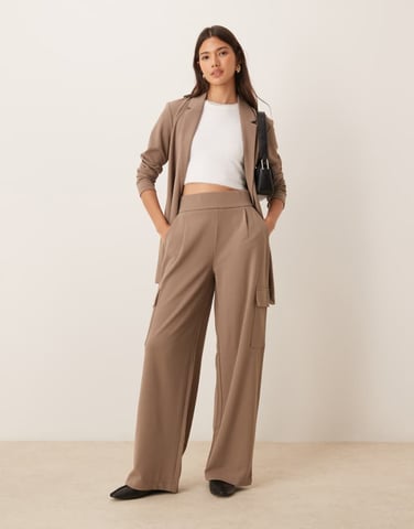 JDY sidofickor cargo byxor set i brunt