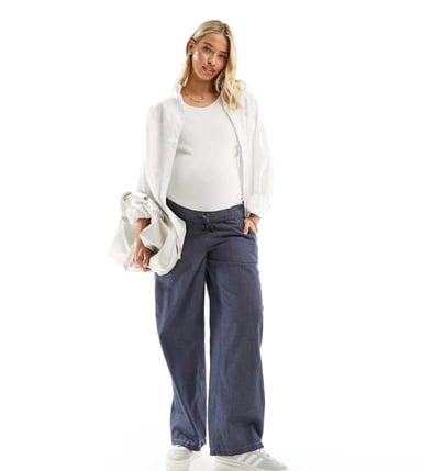 Mamalicious Graviditet vida jeans i blått