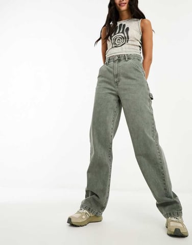 Cotton On snickarjeans i rökig grön