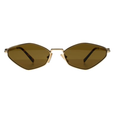 Miu Miu Oval Womens Gold Dunkelbraun MU 56ZS