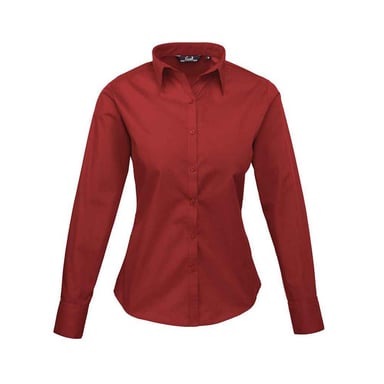 Premier - Bluse für Damen Langärmlig (Burgunderrot)