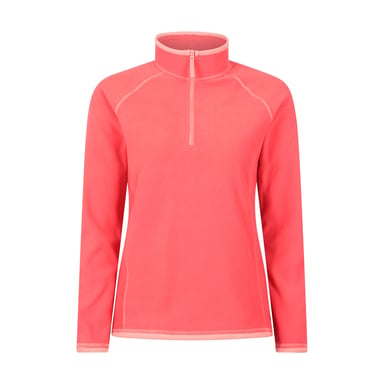 Mountain Warehouse - "Montana" Fleece-Oberteil mit halbem Reißverschluss für Damen (Leuchtend Rosa)