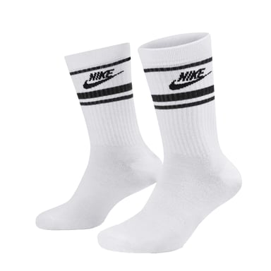Nike - "Sportswear Essential" Socken für Herren/Damen Unisex, Alltag (3er-Pack) (Weiß/Schwarz)