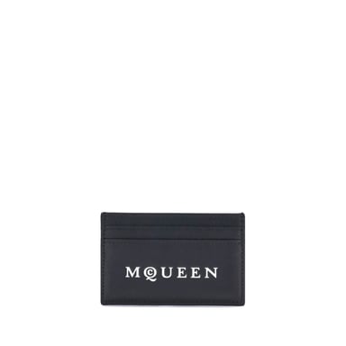 Alexander McQueen Schwarze Kalbsleder Bos Taurus Geldbörse