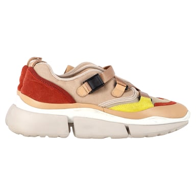 Chloé Sonnie Low-Top Sneakers in Multicolor Mixed Media