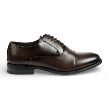 Klassische braune Herren-Brogue-Schnürschuhe mit Kappe und Kappe