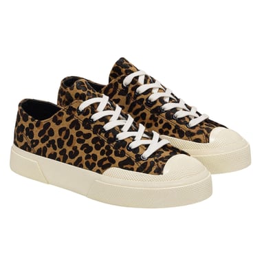 Superga - "2432 Works" Leo-Muster Sneaker für Herren/Damen Unisex, Kalb Leder (Braun/Naturweiß)