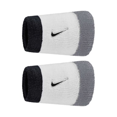 Nike - Schweißband, Swoosh (2er-Pack) (Weiß/Grau/Schwarz)