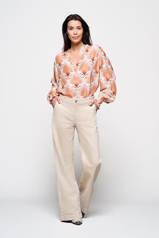 Caroline Tensen Malmö Bluse Sand/Mehrfarbig