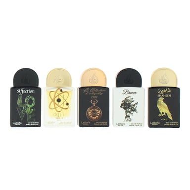 Lattafa Pride Affection, Tharwah Gold, Breeze, Shaheen Gold, La Collection D'Antiquites 1505 Eau de Parfum 5 x 20ml