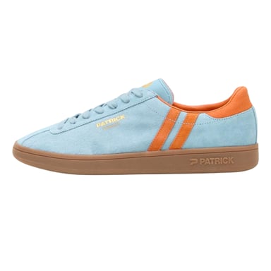 Patrick - "Monaco" Sneaker für Herren, Wildleder, Cupsohle (Hellblau/Orange)