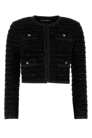 Schwarzer Tweed-Blazer
