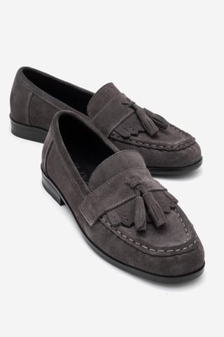Lupen Leder Quaste Loafer Damen