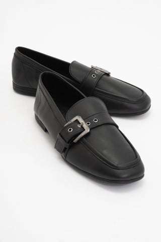 Jade Leder Flach Loafer Damen