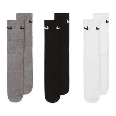 Nike - Socken für Herren/Damen Unisex, Leicht, Alltag (3er-Pack) (Weiß/Grau/Schwarz)
