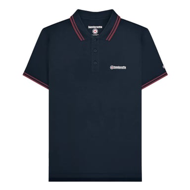 Lambretta - Poloshirt für Herren (Dunkel-Marineblau/Burgunderrot)