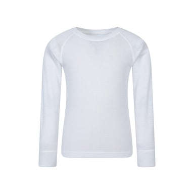 Mountain Warehouse - "Merino II" Base Layer Oberteil Rundhalsausschnitt für Kinder (Weiß)
