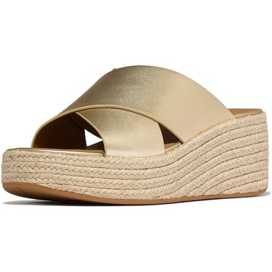 Fitflop Plattform Leder Damen Sandalen Platino