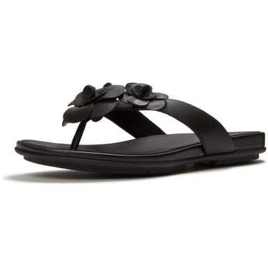 Fitflop Gracie Flower Leder Damen Badeschuhe Schwarz