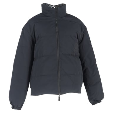 Burberry Steppjacke mit Karomuster aus schwarzem Nylon
