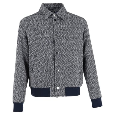 Etro Bomberjacke mit Struktur, Marineblau, Baumwolle