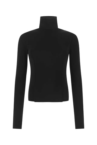 Schwarzes Stretch-Viscose-Mix-Top