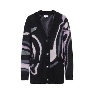 Gestickter Mohair-Mix Oversize Cardigan
