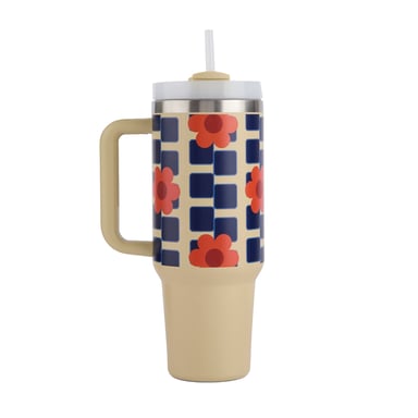 Regatta - "Orla Kiely" Reisebecher, Floral, Isoliert (Orange)