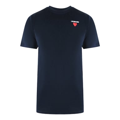 Love Moschino T-shirt Mit Kleinem Herzlogo In Marineblau
