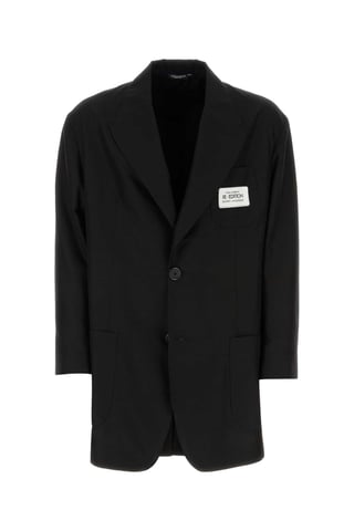 Schwarzer Shantung Oversize-Blazer