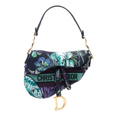 Gebrauchte Canvas Bestickte Florale Satteltasche