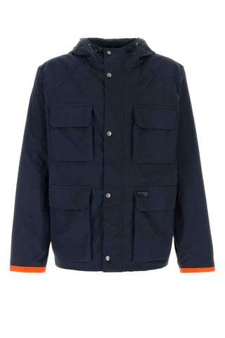 Marineblauer Nylon-Windbreaker