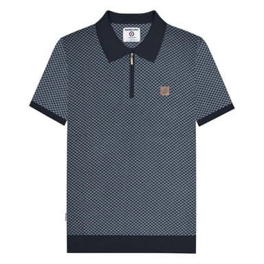 Lambretta - Poloshirt für Herren, mit kurzem Reißverschluss (Marine)
