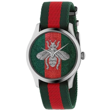 Gucci G-Timeless Bee Herrenuhr mit Stoffarmband - YA1264148